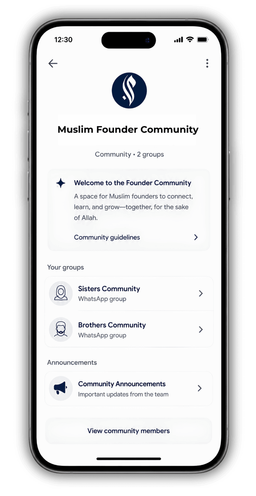 A whatsapp image of the muslim founder academy group.
