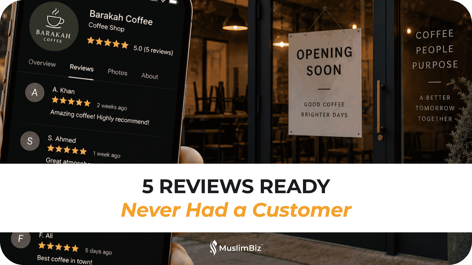 5 Reviews Ready Never Had a Customer