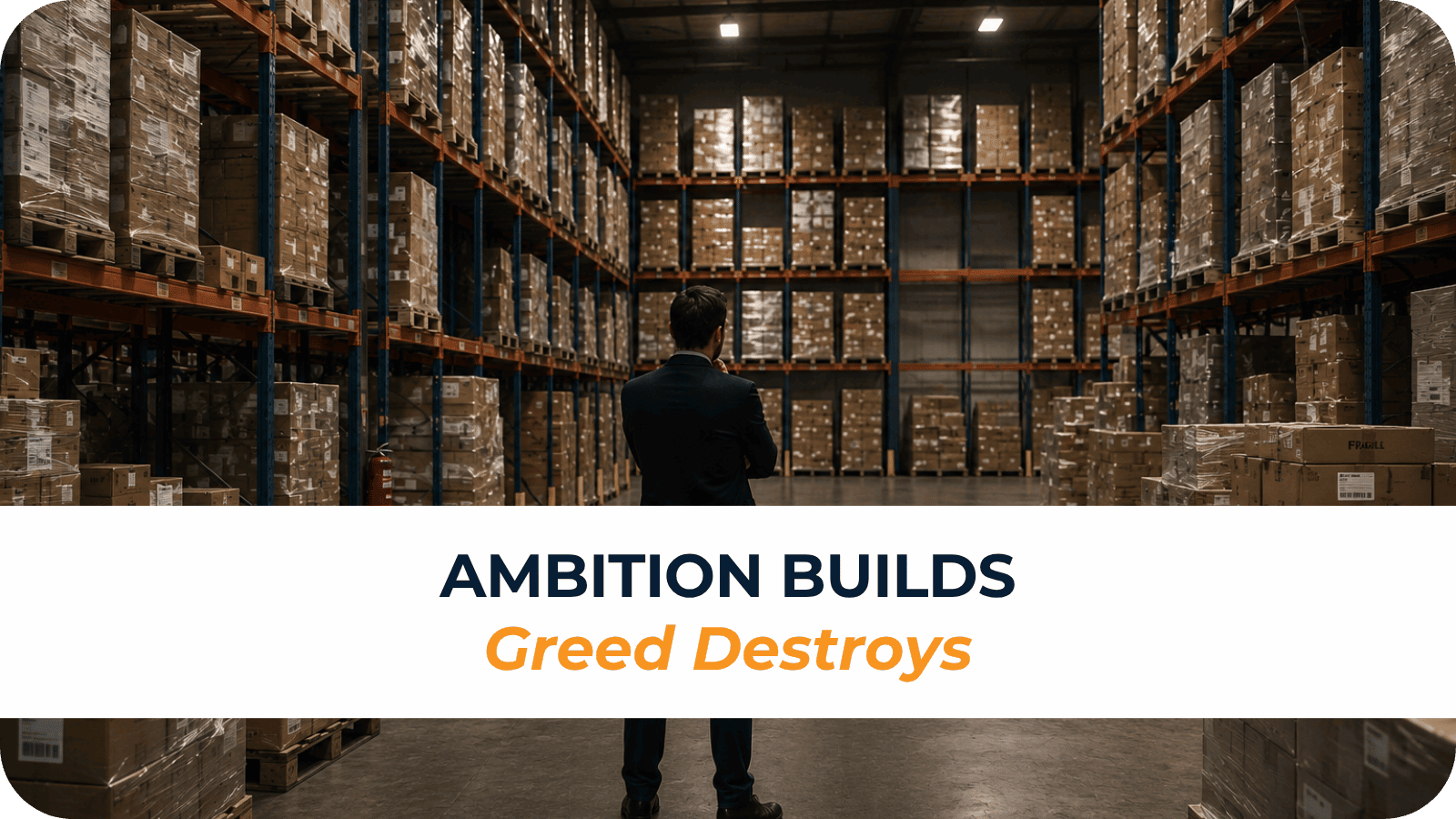 Ambition Builds Greed Destroys.